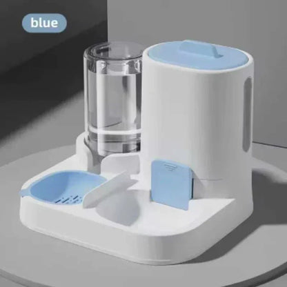 DuoServe 2-in-1 Pet Feeder with automatic water dispenser and food bowl for cats and small dogs