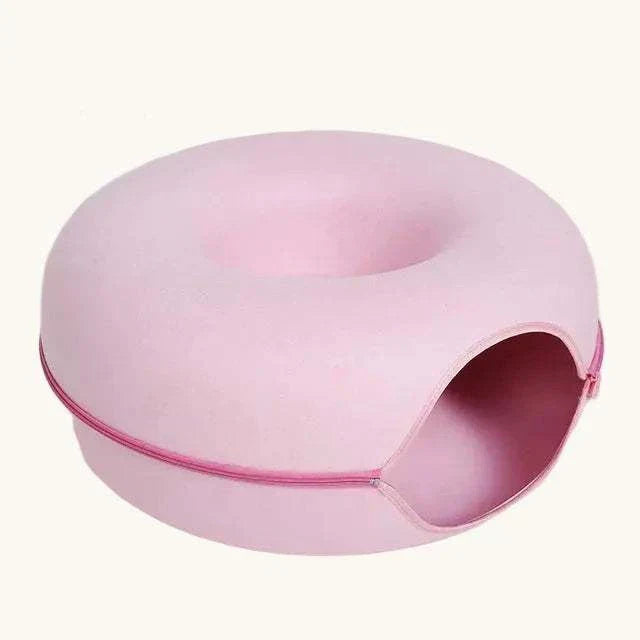PurrNest™ 2-in-1 Cat Tunnel Bed cozy donut-shaped tunnel and bed for cats