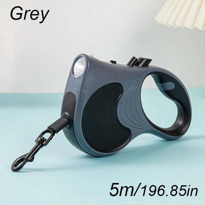 LumiPaw LED Retractable Dog Leash with built-in light and ergonomic handle for safe nighttime walks