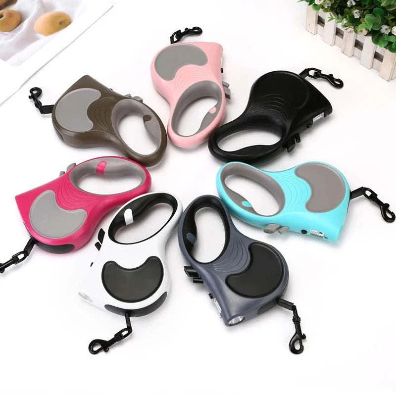LumiPaw LED Retractable Dog Leash with built-in light and ergonomic handle for safe night walks