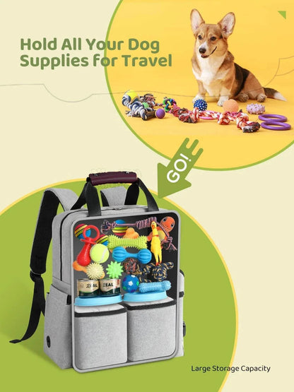 AdventurePaw Pet Travel Backpack with multiple compartments and collapsible water bowl for pet travel and outdoor adventures