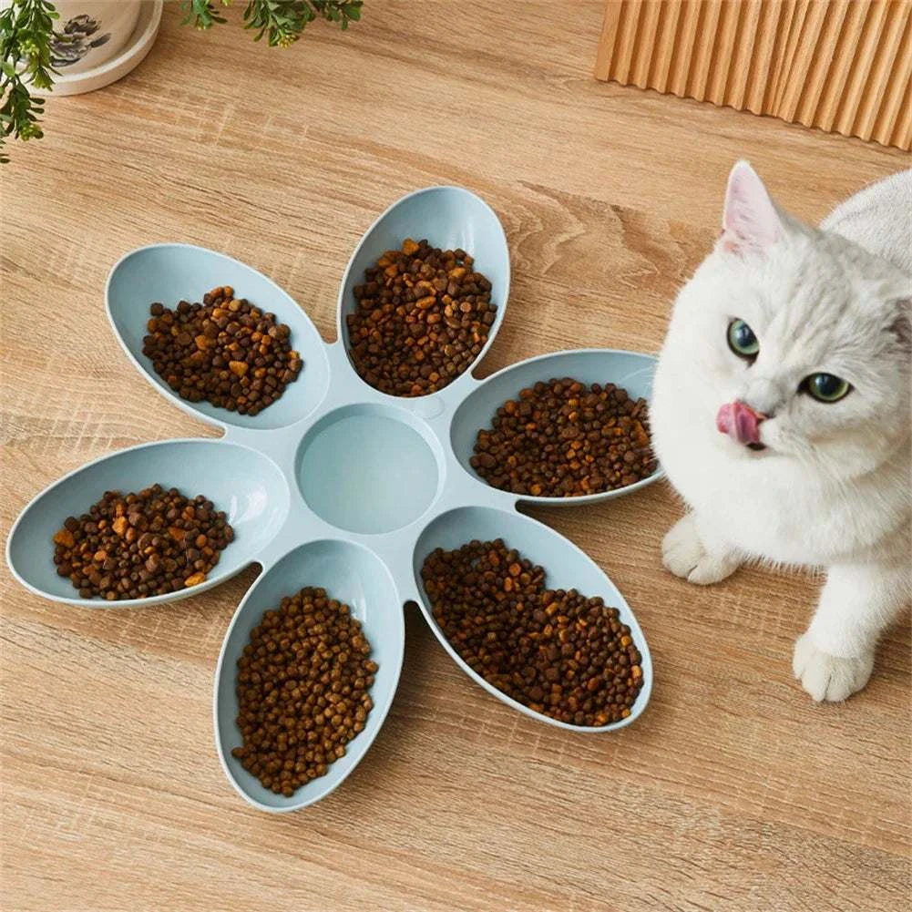 PetalFeast Multi-Cat Feeding Bowl – Flower-Shaped Multi Pet Food Dish
