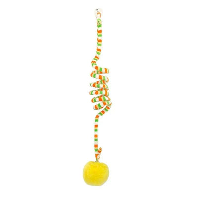 PurrSwing Interactive Cat Teaser Wand hanging spring toy with bell and plush ball for cats and kittens