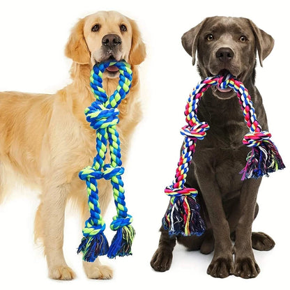 TugPro Rope Chew Toy made of durable woven linen for medium and large dogs, designed for chewing, tug-of-war, and fetch