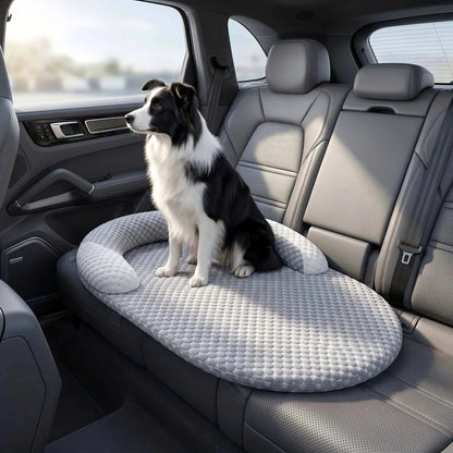 Oval ChillNest cooling pet bed with bolstered edges and breathable honeycomb fabric for dogs and cats