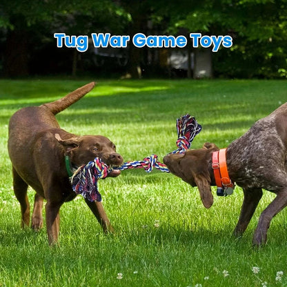 TugPro Rope Chew Toy durable woven linen knotted rope for medium and large dogs interactive tug and chew play