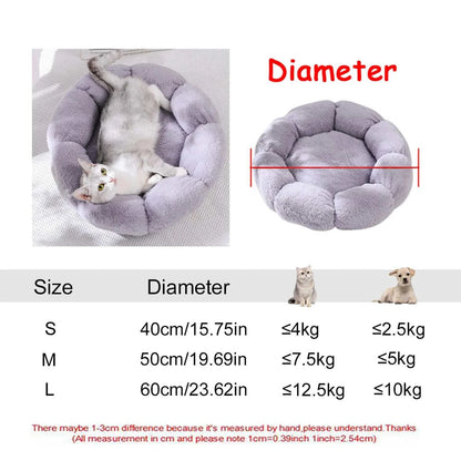 Round plush pet bed for large and medium dogs, super soft winter warm sleeping bed