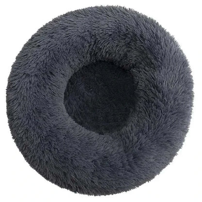 Round plush pet bed for large and medium dogs, super soft and warm winter sleeping house with non-slip waterproof bottom