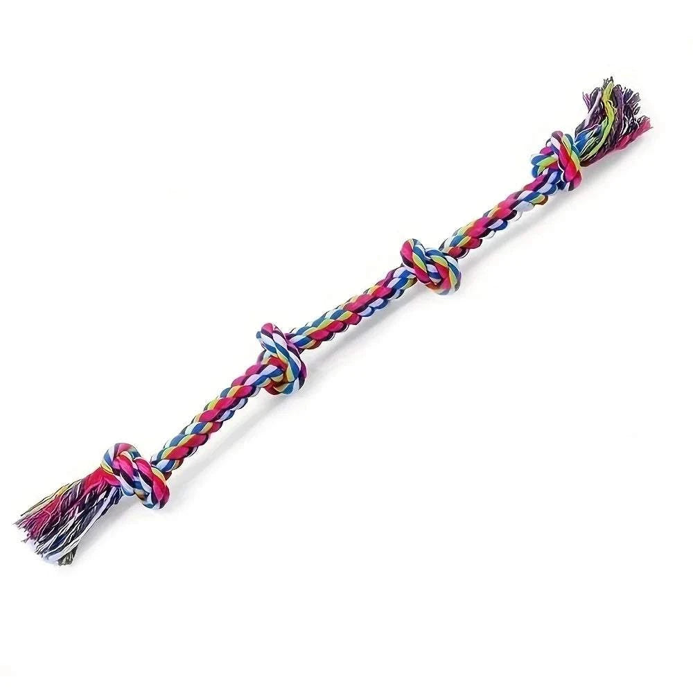 TugPro Rope Chew Toy durable knotted woven linen rope for medium and large dogs playing tug-of-war and chewing