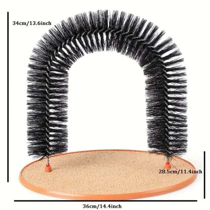 PurrSpa Self-Grooming Cat Arch with massage brush and scratching pad for cats