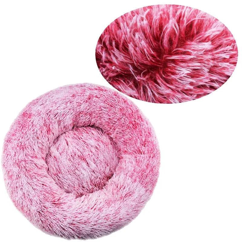 round plush pet bed for large and medium dogs, soft warm dog house, waterproof non-slip dog pillow bed