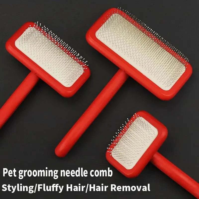 CoatCare Premium Grooming Brush with stainless steel pins for gentle pet grooming and shedding reduction