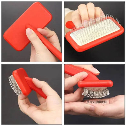 CoatCare Premium Grooming Brush with stainless steel pins for gentle pet grooming and shedding reduction