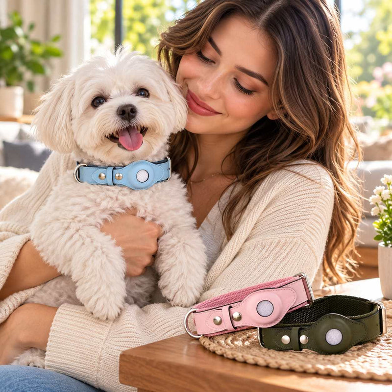 SecureTrack Leather Collar for AirTag