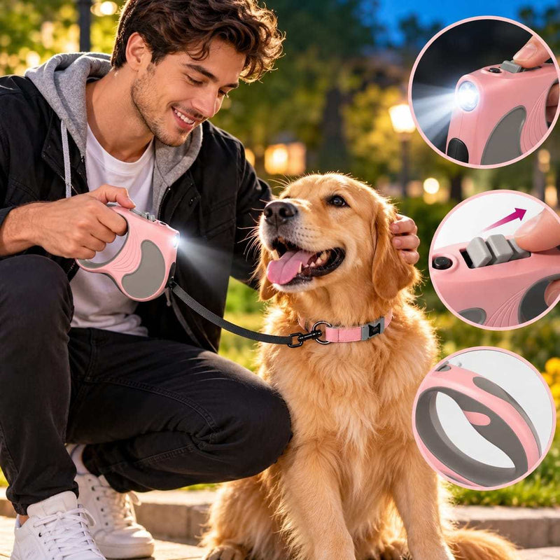 LumiPaw Retractable Leash with LED Light