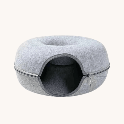 PurrNest™ 2-in-1 cat tunnel bed in donut shape offering cozy, secure, and playful space for cats